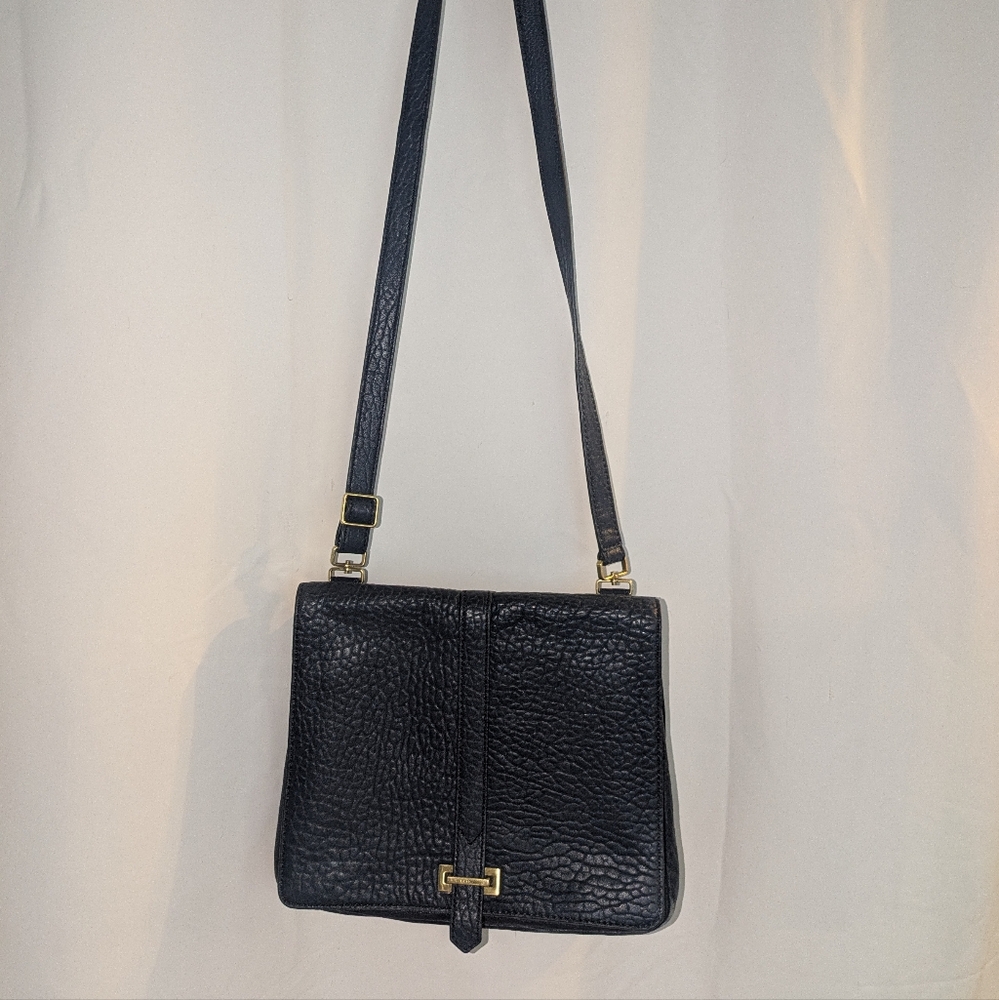 Fossil Midnight Black Pebbled Crossbody Bag